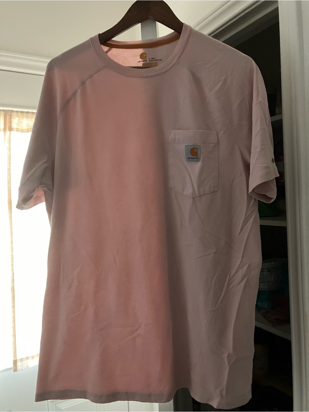 Carhartt Light Pink Short Sleeve Pocket T-Shirt (Tall L)